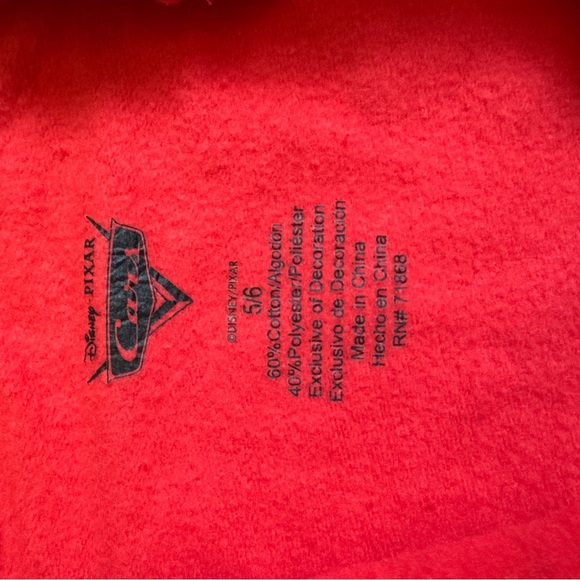 Disney Cars Zip Up Hoodie Hoody Boys 5 6 Sweatshirt McQueen - Picture 4 of 7